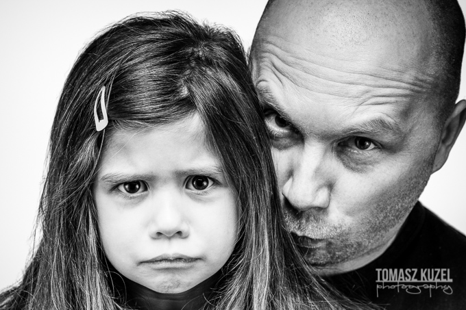 portrait, papa, father, tata, fille, daughter, chauve, hair, long, headshot,, surprise, tomasz kuzel